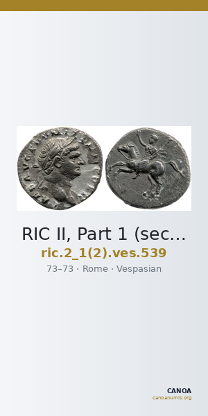 RIC II, Part 1 (second edition) Vespasian 539 — CANOA
