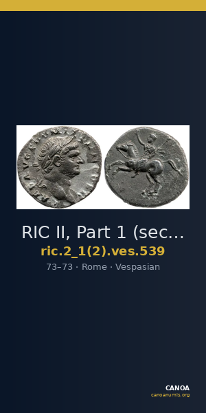 RIC II, Part 1 (second edition) Vespasian 539 — CANOA