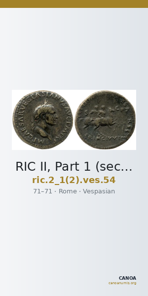 RIC II, Part 1 (second edition) Vespasian 54 — CANOA