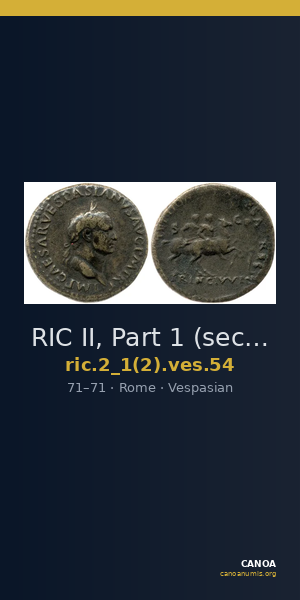 RIC II, Part 1 (second edition) Vespasian 54 — CANOA