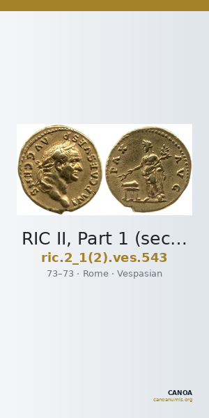 RIC II, Part 1 (second edition) Vespasian 543 — CANOA
