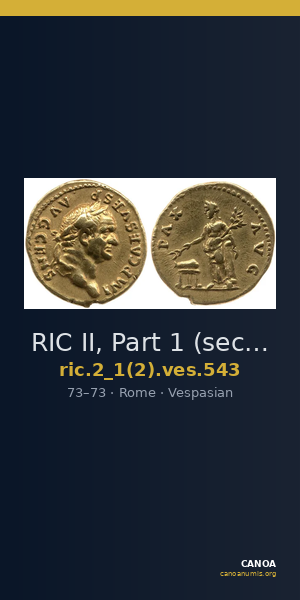 RIC II, Part 1 (second edition) Vespasian 543 — CANOA