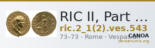 RIC II, Part 1 (second edition) Vespasian 543 — CANOA