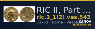 RIC II, Part 1 (second edition) Vespasian 543 — CANOA