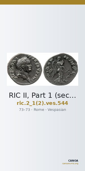 RIC II, Part 1 (second edition) Vespasian 544 — CANOA
