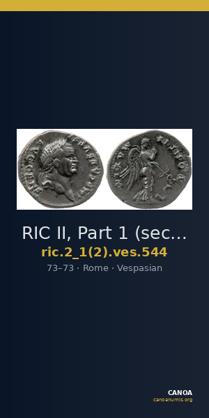 RIC II, Part 1 (second edition) Vespasian 544 — CANOA