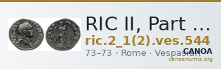 RIC II, Part 1 (second edition) Vespasian 544 — CANOA