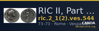 RIC II, Part 1 (second edition) Vespasian 544 — CANOA