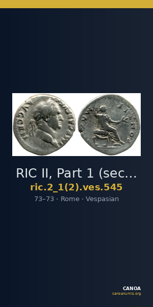 RIC II, Part 1 (second edition) Vespasian 545 — CANOA