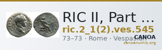 RIC II, Part 1 (second edition) Vespasian 545 — CANOA