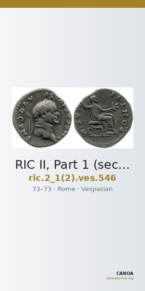 RIC II, Part 1 (second edition) Vespasian 546 — CANOA