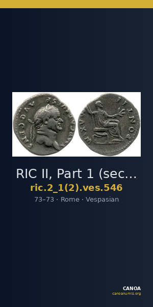 RIC II, Part 1 (second edition) Vespasian 546 — CANOA