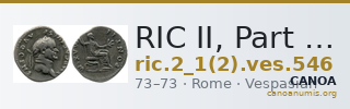 RIC II, Part 1 (second edition) Vespasian 546 — CANOA