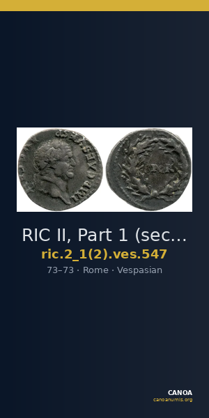 RIC II, Part 1 (second edition) Vespasian 547 — CANOA