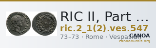 RIC II, Part 1 (second edition) Vespasian 547 — CANOA