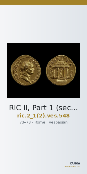 RIC II, Part 1 (second edition) Vespasian 548 — CANOA