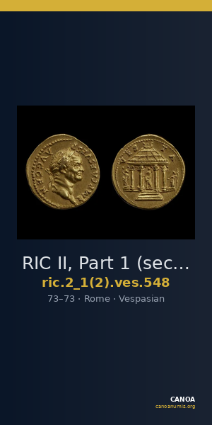 RIC II, Part 1 (second edition) Vespasian 548 — CANOA