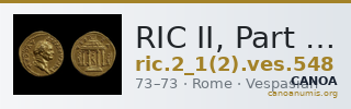 RIC II, Part 1 (second edition) Vespasian 548 — CANOA