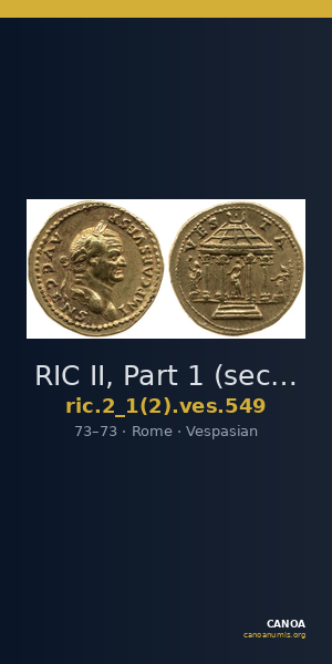 RIC II, Part 1 (second edition) Vespasian 549 — CANOA