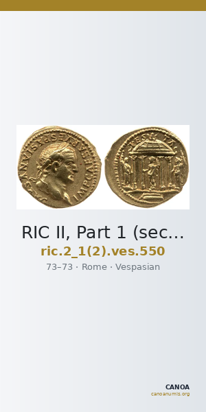 RIC II, Part 1 (second edition) Vespasian 550 — CANOA