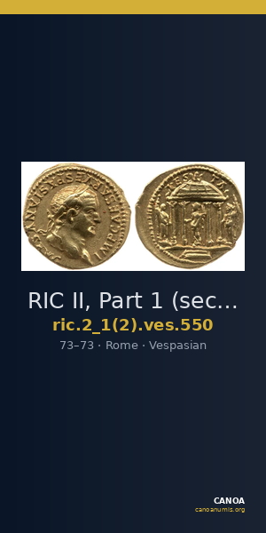 RIC II, Part 1 (second edition) Vespasian 550 — CANOA