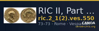 RIC II, Part 1 (second edition) Vespasian 550 — CANOA
