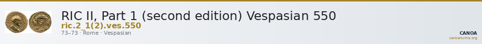 RIC II, Part 1 (second edition) Vespasian 550 — CANOA