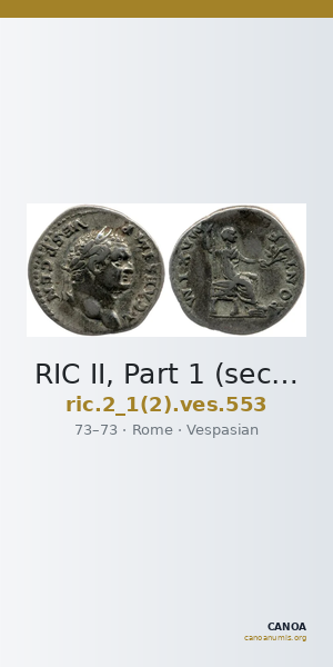 RIC II, Part 1 (second edition) Vespasian 553 — CANOA