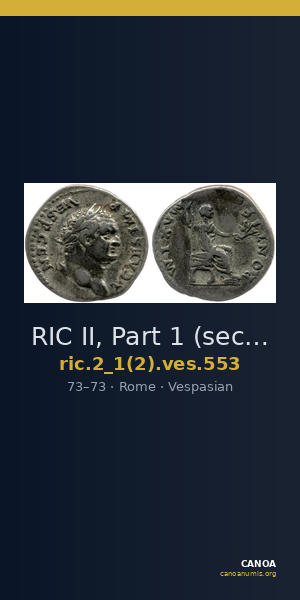 RIC II, Part 1 (second edition) Vespasian 553 — CANOA