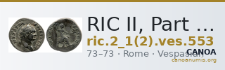 RIC II, Part 1 (second edition) Vespasian 553 — CANOA
