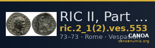 RIC II, Part 1 (second edition) Vespasian 553 — CANOA