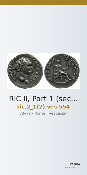 RIC II, Part 1 (second edition) Vespasian 554 — CANOA