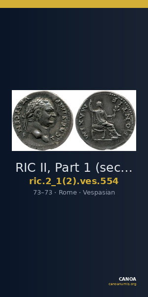 RIC II, Part 1 (second edition) Vespasian 554 — CANOA