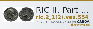 RIC II, Part 1 (second edition) Vespasian 554 — CANOA