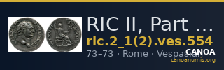RIC II, Part 1 (second edition) Vespasian 554 — CANOA
