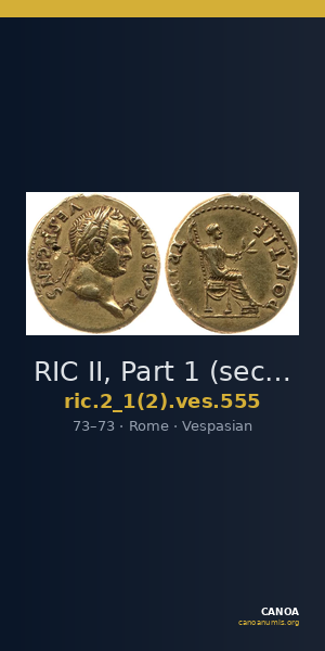 RIC II, Part 1 (second edition) Vespasian 555 — CANOA