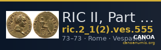 RIC II, Part 1 (second edition) Vespasian 555 — CANOA