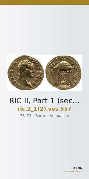 RIC II, Part 1 (second edition) Vespasian 557 — CANOA