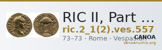 RIC II, Part 1 (second edition) Vespasian 557 — CANOA