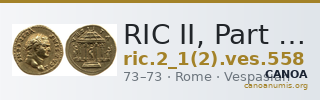 RIC II, Part 1 (second edition) Vespasian 558 — CANOA