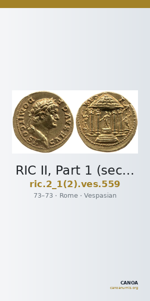 RIC II, Part 1 (second edition) Vespasian 559 — CANOA