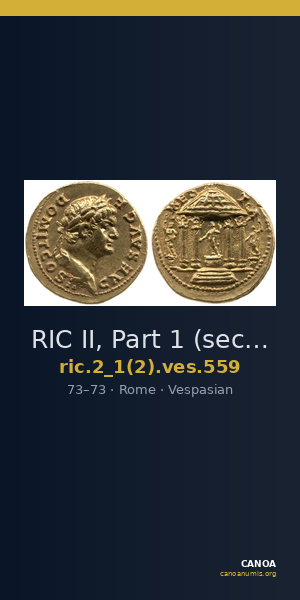 RIC II, Part 1 (second edition) Vespasian 559 — CANOA