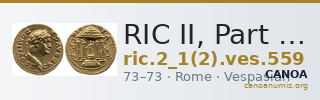 RIC II, Part 1 (second edition) Vespasian 559 — CANOA