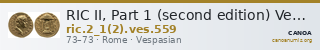RIC II, Part 1 (second edition) Vespasian 559 — CANOA
