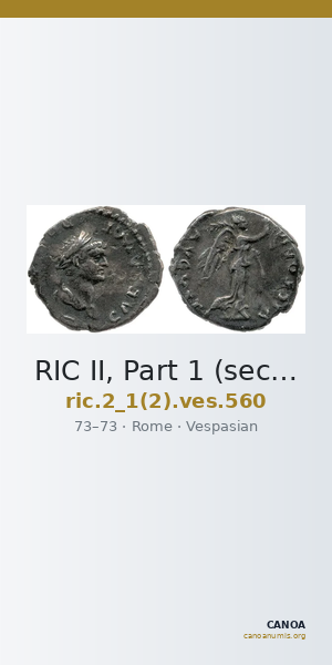 RIC II, Part 1 (second edition) Vespasian 560 — CANOA