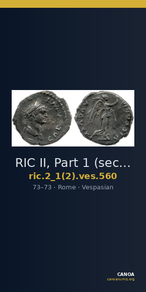 RIC II, Part 1 (second edition) Vespasian 560 — CANOA