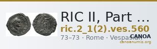 RIC II, Part 1 (second edition) Vespasian 560 — CANOA