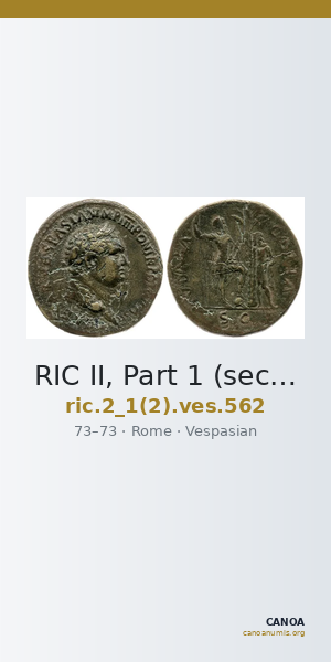 RIC II, Part 1 (second edition) Vespasian 562 — CANOA