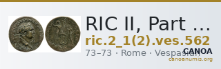 RIC II, Part 1 (second edition) Vespasian 562 — CANOA