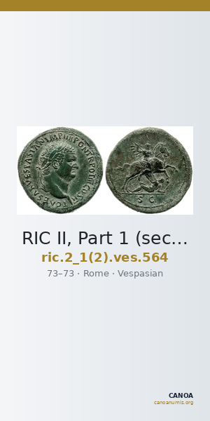 RIC II, Part 1 (second edition) Vespasian 564 — CANOA